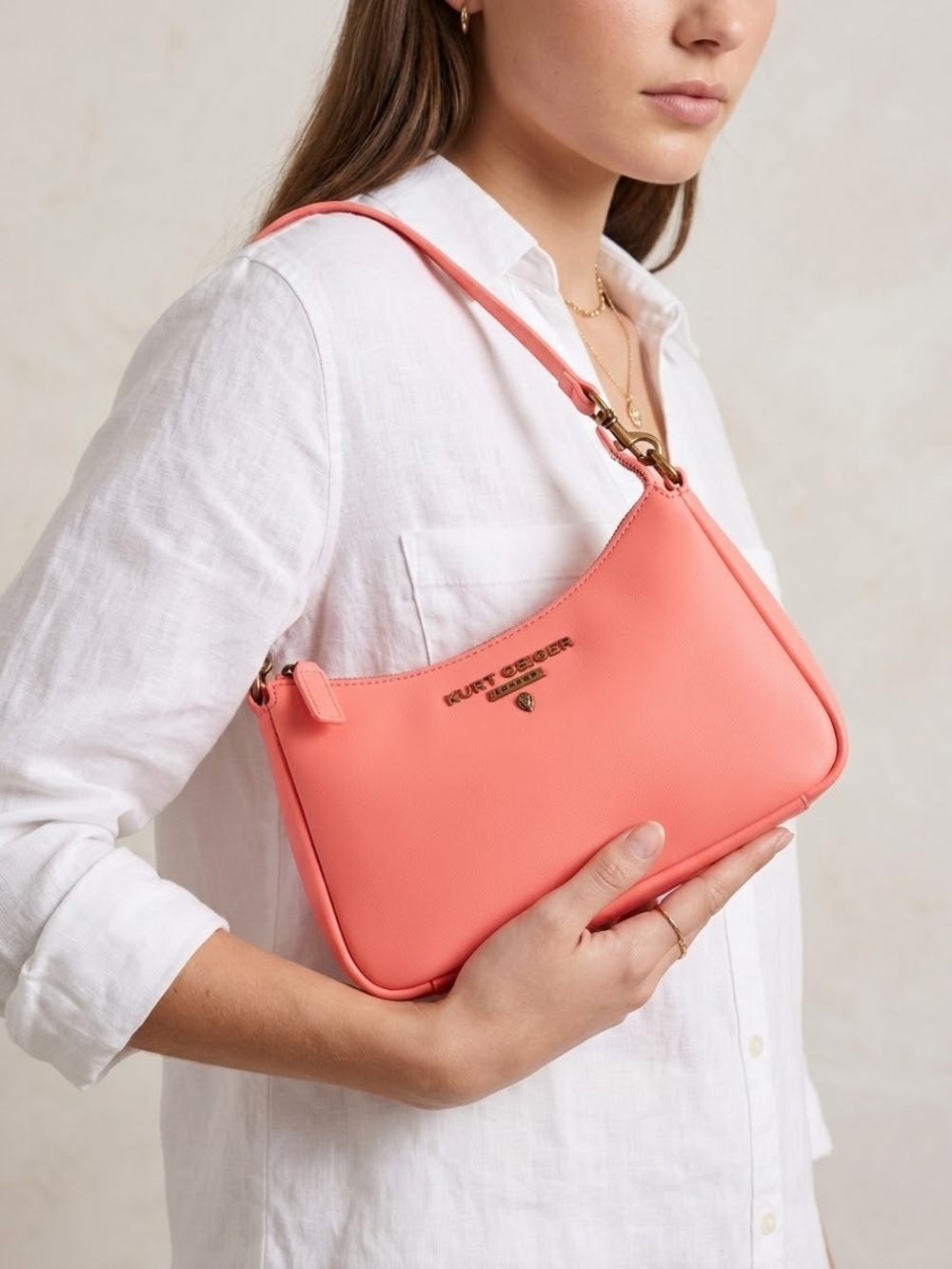 Kurt Geiger Coral-Pink Shoulder Bag